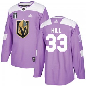 Adidas Adin Hill Vegas Golden Knights Men's Authentic Fights Cancer Practice 2023 Stanley Cup Final Jersey - Purple