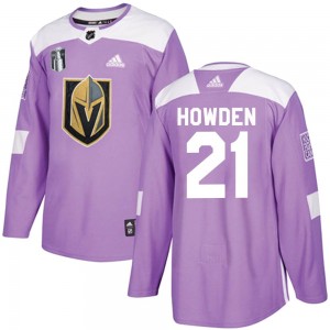 Adidas Brett Howden Vegas Golden Knights Men's Authentic Fights Cancer Practice 2023 Stanley Cup Final Jersey - Purple