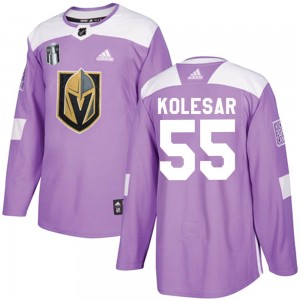 Adidas Keegan Kolesar Vegas Golden Knights Men's Authentic Fights Cancer Practice 2023 Stanley Cup Final Jersey - Purple