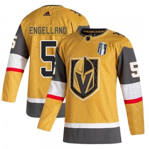 Adidas Deryk Engelland Vegas Golden Knights Youth Authentic 2020/21 Alternate 2023 Stanley Cup Final Jersey - Gold