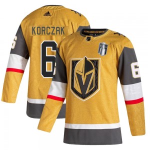 Adidas Kaedan Korczak Vegas Golden Knights Youth Authentic 2020/21 Alternate 2023 Stanley Cup Final Jersey - Gold
