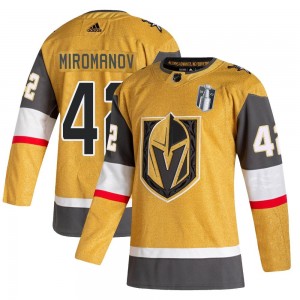 Adidas Daniil Miromanov Vegas Golden Knights Youth Authentic 2020/21 Alternate 2023 Stanley Cup Final Jersey - Gold