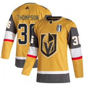 Adidas Logan Thompson Vegas Golden Knights Youth Authentic 2020/21 Alternate 2023 Stanley Cup Final Jersey - Gold