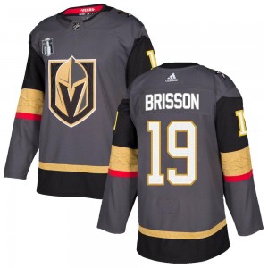 Adidas Brendan Brisson Vegas Golden Knights Men's Authentic Gray Home 2023 Stanley Cup Final Jersey - Gold