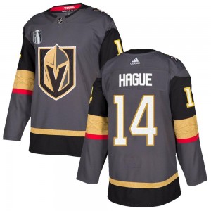 Adidas Nicolas Hague Vegas Golden Knights Men's Authentic Gray Home 2023 Stanley Cup Final Jersey - Gold