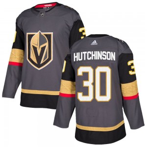 Adidas Michael Hutchinson Vegas Golden Knights Men's Authentic Gray Home Jersey - Gold