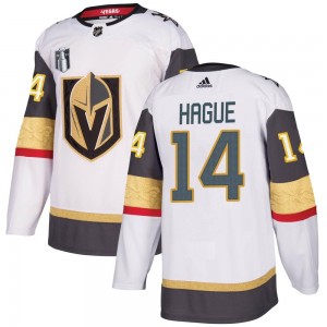 Adidas Nicolas Hague Vegas Golden Knights Men's Authentic White Away 2023 Stanley Cup Final Jersey - Gold