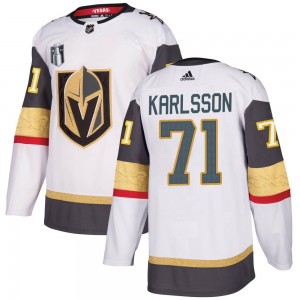 Adidas William Karlsson Vegas Golden Knights Men's Authentic White Away 2023 Stanley Cup Final Jersey - Gold