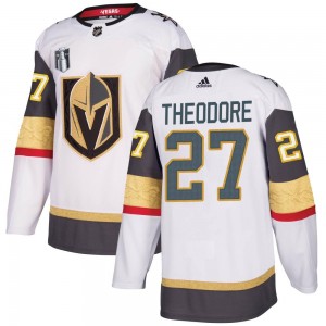 Adidas Shea Theodore Vegas Golden Knights Men's Authentic White Away 2023 Stanley Cup Final Jersey - Gold
