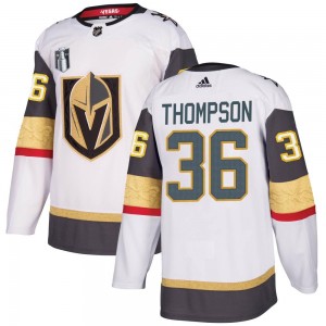 Adidas Logan Thompson Vegas Golden Knights Men's Authentic White Away 2023 Stanley Cup Final Jersey - Gold