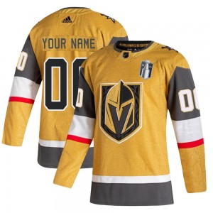 Adidas Custom Vegas Golden Knights Men's Authentic Custom 2020/21 Alternate 2023 Stanley Cup Final Jersey - Gold