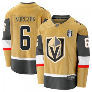 Fanatics Branded Kaedan Korczak Vegas Golden Knights Youth Premier Breakaway 2020/21 Alternate 2023 Stanley Cup Final Jersey - G