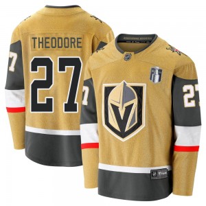 Fanatics Branded Shea Theodore Vegas Golden Knights Youth Premier Breakaway 2020/21 Alternate 2023 Stanley Cup Final Jersey - Go