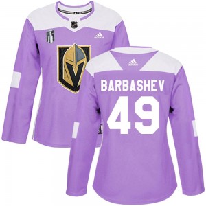 Adidas Ivan Barbashev Vegas Golden Knights Women's Authentic Fights Cancer Practice 2023 Stanley Cup Final Jersey - Purple