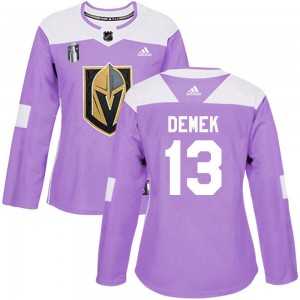Adidas Jakub Demek Vegas Golden Knights Women's Authentic Fights Cancer Practice 2023 Stanley Cup Final Jersey - Purple