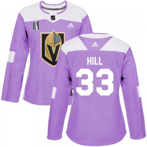Adidas Adin Hill Vegas Golden Knights Women's Authentic Fights Cancer Practice 2023 Stanley Cup Final Jersey - Purple