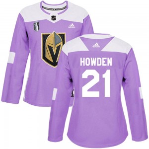 Adidas Brett Howden Vegas Golden Knights Women's Authentic Fights Cancer Practice 2023 Stanley Cup Final Jersey - Purple