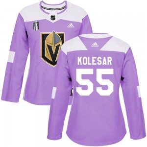 Adidas Keegan Kolesar Vegas Golden Knights Women's Authentic Fights Cancer Practice 2023 Stanley Cup Final Jersey - Purple