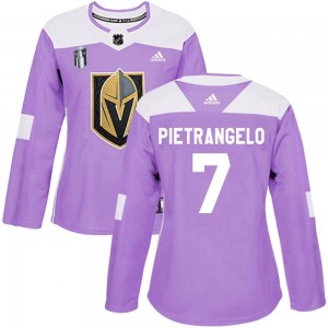 Adidas Alex Pietrangelo Vegas Golden Knights Women's Authentic Fights Cancer Practice 2023 Stanley Cup Final Jersey - Purple