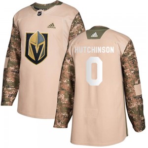 Adidas Michael Hutchinson Vegas Golden Knights Men's Authentic Camo Veterans Day Practice Jersey - Gold