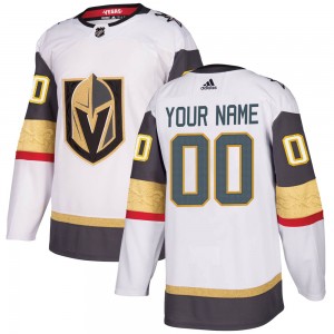 Adidas Custom Vegas Golden Knights Youth Authentic Custom White Away Jersey - Gold