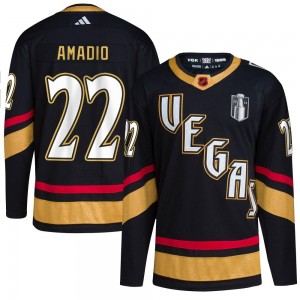 Adidas Michael Amadio Vegas Golden Knights Youth Authentic Black Reverse Retro 2.0 2023 Stanley Cup Final Jersey - Gold