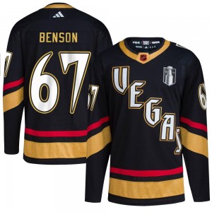 Adidas Tyler Benson Vegas Golden Knights Youth Authentic Black Reverse Retro 2.0 2023 Stanley Cup Final Jersey - Gold