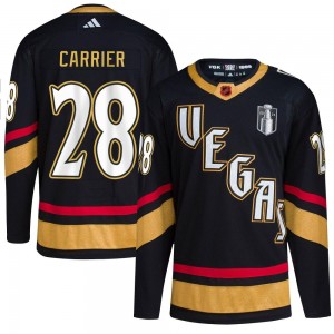 Adidas William Carrier Vegas Golden Knights Youth Authentic Black Reverse Retro 2.0 2023 Stanley Cup Final Jersey - Gold