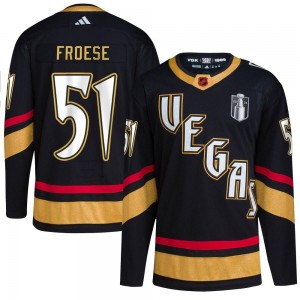 Adidas Byron Froese Vegas Golden Knights Youth Authentic Black Reverse Retro 2.0 2023 Stanley Cup Final Jersey - Gold