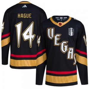 Adidas Nicolas Hague Vegas Golden Knights Youth Authentic Black Reverse Retro 2.0 2023 Stanley Cup Final Jersey - Gold