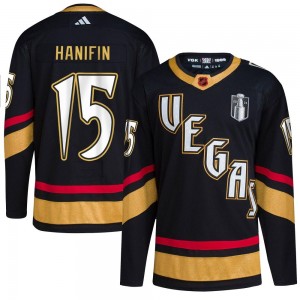 Adidas Noah Hanifin Vegas Golden Knights Youth Authentic Black Reverse Retro 2.0 2023 Stanley Cup Final Jersey - Gold