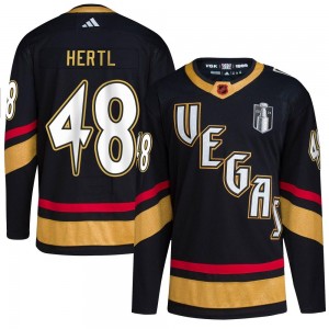 Adidas Tomas Hertl Vegas Golden Knights Youth Authentic Black Reverse Retro 2.0 2023 Stanley Cup Final Jersey - Gold