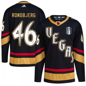 Adidas Jonas Rondbjerg Vegas Golden Knights Youth Authentic Black Reverse Retro 2.0 2023 Stanley Cup Final Jersey - Gold