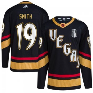 Adidas Reilly Smith Vegas Golden Knights Youth Authentic Black Reverse Retro 2.0 2023 Stanley Cup Final Jersey - Gold