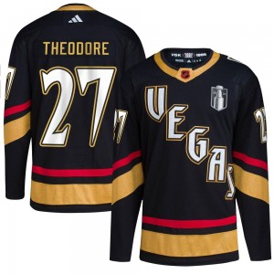 Adidas Shea Theodore Vegas Golden Knights Youth Authentic Black Reverse Retro 2.0 2023 Stanley Cup Final Jersey - Gold
