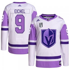 Adidas Jack Eichel Vegas Golden Knights Youth Authentic Hockey Fights Cancer Primegreen 2023 Stanley Cup Final Jersey - White/Pu