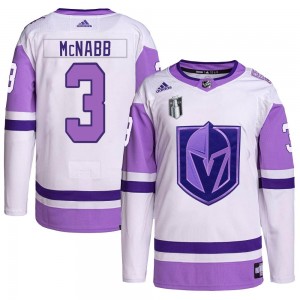 Adidas Brayden McNabb Vegas Golden Knights Youth Authentic Hockey Fights Cancer Primegreen 2023 Stanley Cup Final Jersey - White