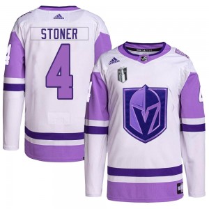Adidas Clayton Stoner Vegas Golden Knights Youth Authentic Hockey Fights Cancer Primegreen 2023 Stanley Cup Final Jersey - White
