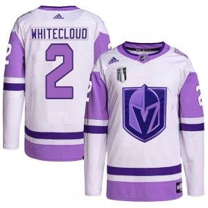 Adidas Zach Whitecloud Vegas Golden Knights Youth Authentic Hockey Fights Cancer Primegreen 2023 Stanley Cup Final Jersey - Whit