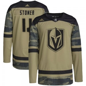 Adidas Clayton Stoner Vegas Golden Knights Youth Authentic Camo Military Appreciation Practice Jersey - Gold