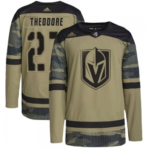 Adidas Shea Theodore Vegas Golden Knights Youth Authentic Camo Military Appreciation Practice Jersey - Gold
