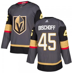 Adidas Jake Bischoff Vegas Golden Knights Youth Authentic Gray Home Jersey - Gold