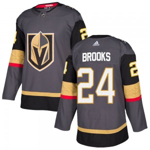 Adidas Adam Brooks Vegas Golden Knights Youth Authentic Gray Home Jersey - Gold