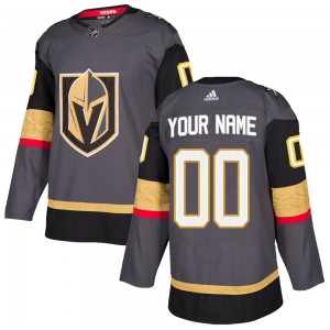 Adidas Custom Vegas Golden Knights Youth Authentic Custom Gray Home Jersey - Gold