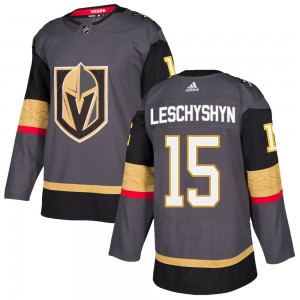 Adidas Jake Leschyshyn Vegas Golden Knights Youth Authentic Gray Home Jersey - Gold