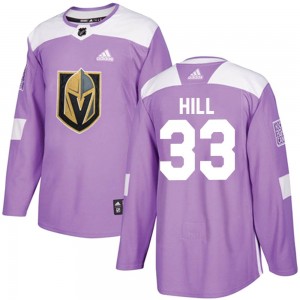 Adidas Adin Hill Vegas Golden Knights Youth Authentic Fights Cancer Practice Jersey - Purple