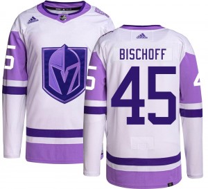Adidas Jake Bischoff Vegas Golden Knights Youth Authentic Hockey Fights Cancer Jersey - Gold
