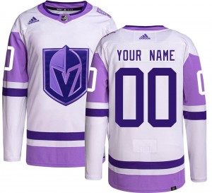 Adidas Custom Vegas Golden Knights Youth Authentic Custom Hockey Fights Cancer Jersey - Gold