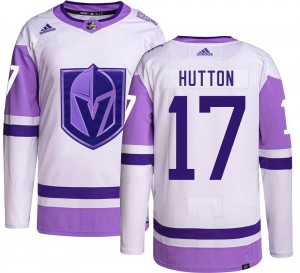 Adidas Ben Hutton Vegas Golden Knights Youth Authentic Hockey Fights Cancer Jersey - Gold