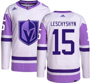 Adidas Jake Leschyshyn Vegas Golden Knights Youth Authentic Hockey Fights Cancer Jersey - Gold